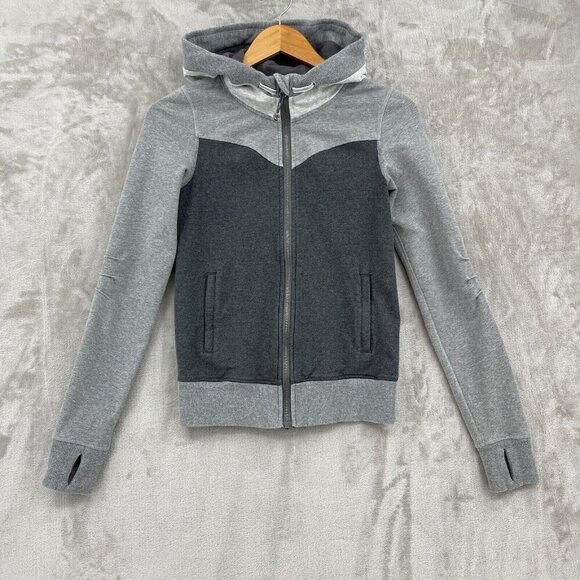Lululemon Bliss Break Hoodie Heathered Dark Gray French Terry Full Zip - Picture 1 of 13